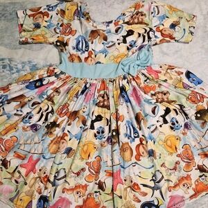 Under The Sea Milksilk Twirl Dress Girls Size 7/8‎ Ocean Sea Life